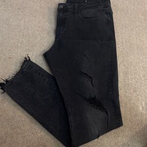 American Eagle Black Distressed Jeans